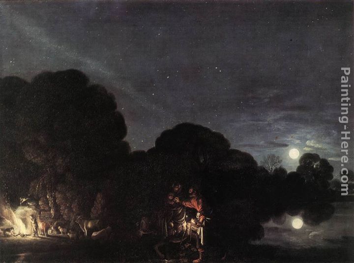 Flight into Egypt painting - Adam Elsheimer Flight into Egypt art painting